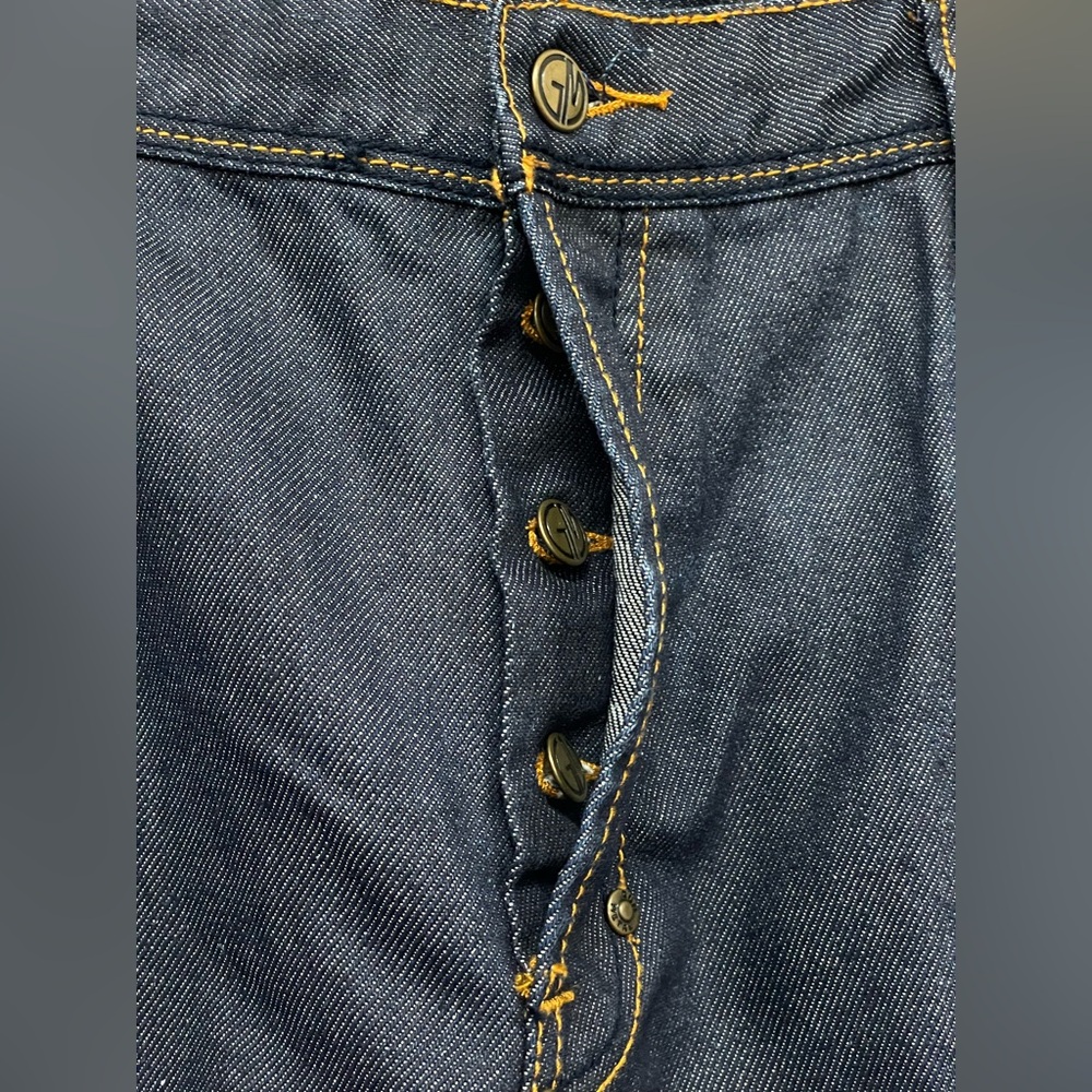 Y2K GunMetal Button Fly Straight Leg Jeans, Size 44X34, Like-New
